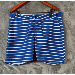 Finisterre Board Shorts Mens 36 7.5" Inseam Blue White Stripe Surf Swim